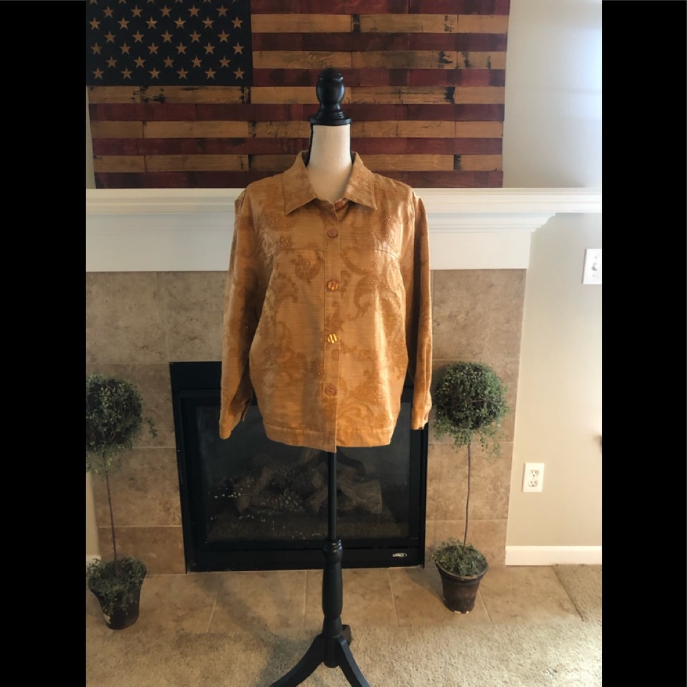 Coldwater Creek Orange Patterned/Embellished Butt… - image 2